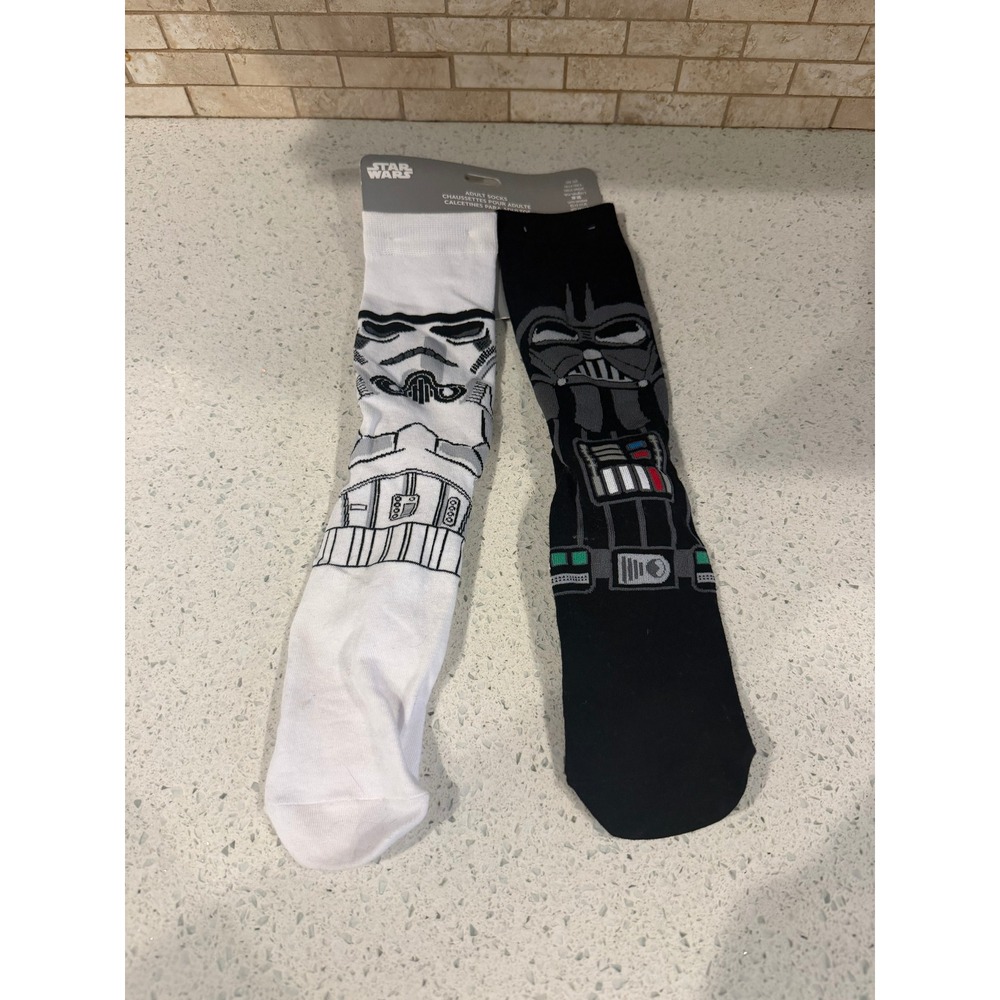 New Disney Parks Star Wars Darth Vader & Stormtrooper Set Unisex Adult Sock